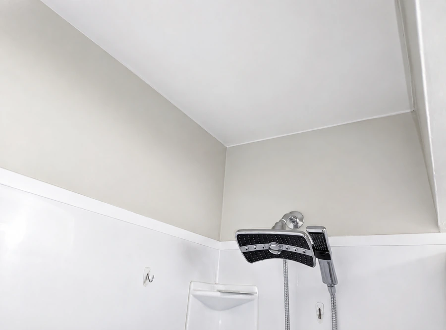Same bathroom wall after completed mold remediation