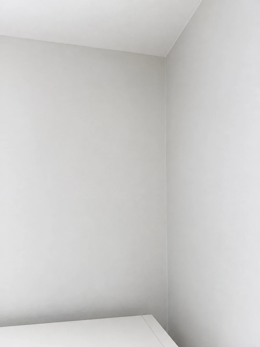 Same bedroom wall after air and surface samples were collected for lab analysis